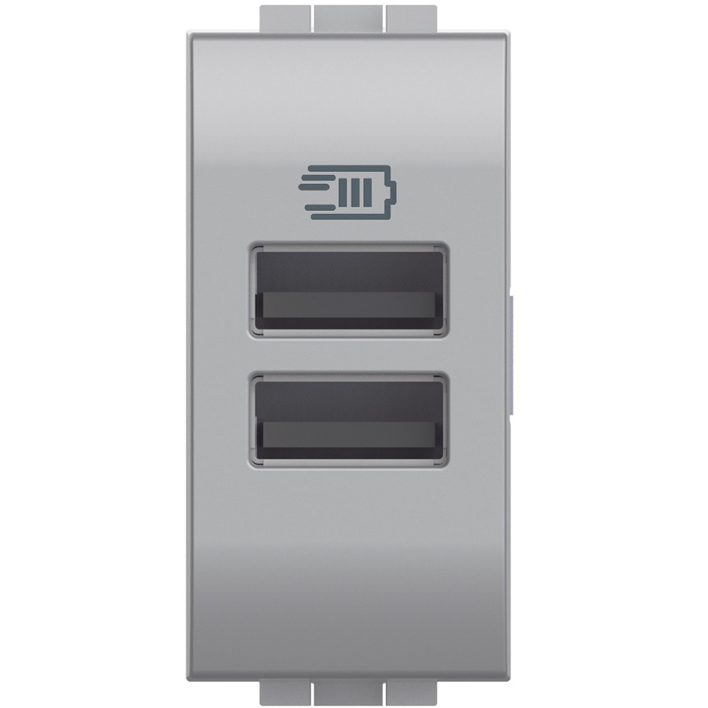 Caricatore USB A+A 15W con cavo 1m per installazioni elettriche