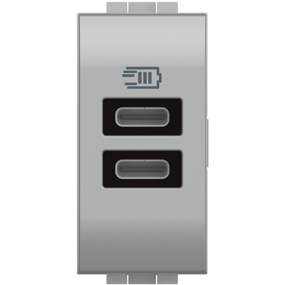 Caricatore USB doppio tipo C 15W compatto per installazione elettrica