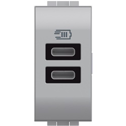 Caricatore USB doppio tipo C 15W compatto per installazione elettrica