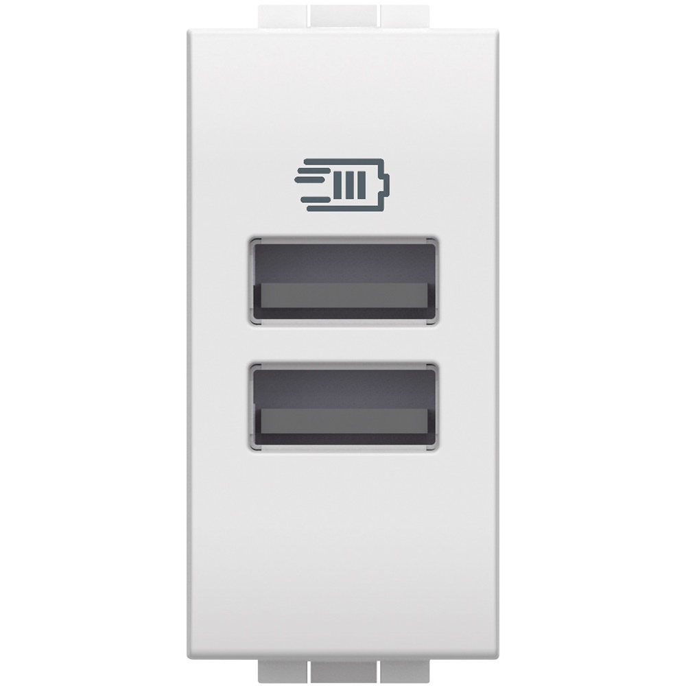 Caricatore USB doppia porta Tipo A 15W cavo 1m bianco per smartphone tablet