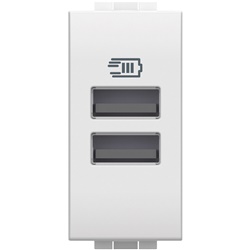 Caricatore USB doppia porta Tipo A 15W cavo 1m bianco per smartphone tablet