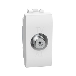 Presa SAT coassiale tipo F 75 ohm bianco 1 modulo installazioni TV e satellitari