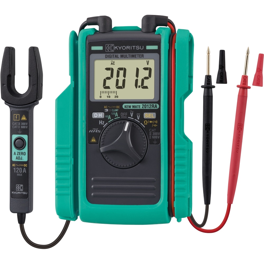 Tester digitale TRMS con minipinza 120A per misure tensione corrente resistenza continuità diodo capacità frequenza