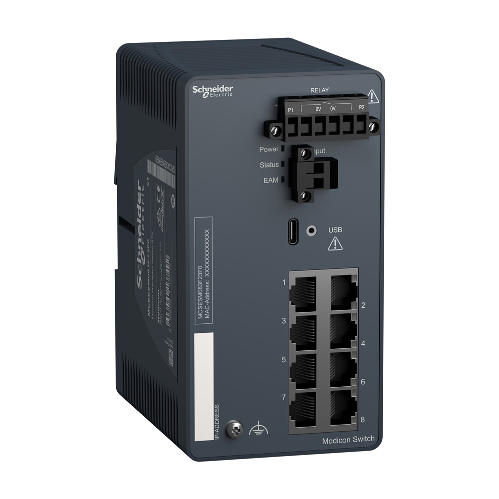 switch di rete, rete Modicon, gestito, 8 porte per rame