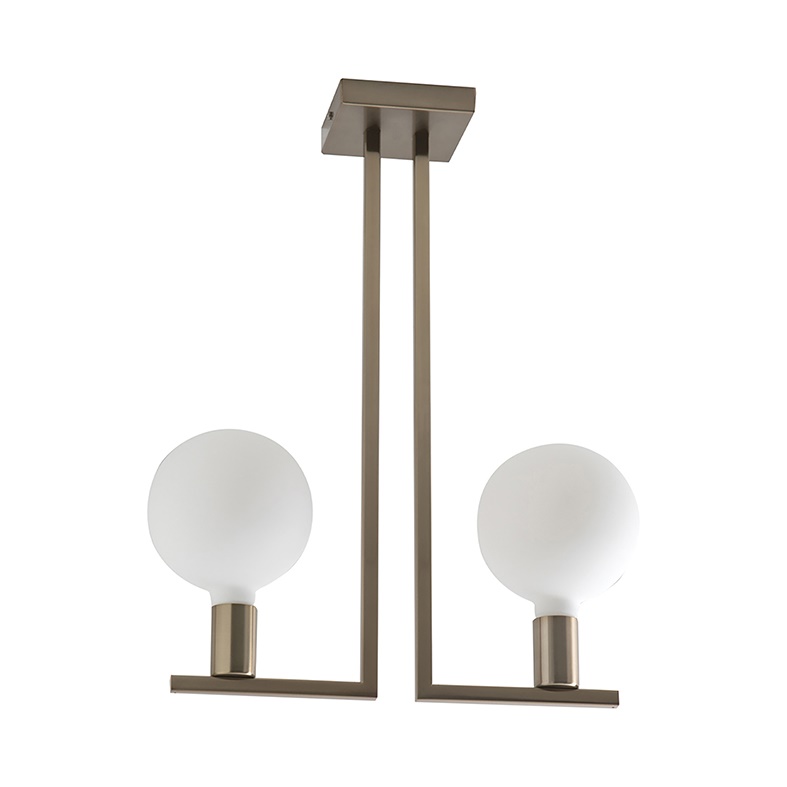 Plafoniera ottone satinato E27 IP20 design moderno per interni uso residenziale