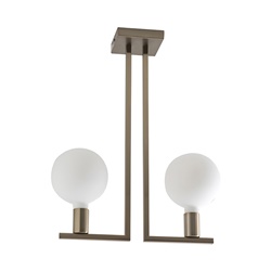 Plafoniera ottone satinato E27 IP20 design moderno per interni uso residenziale