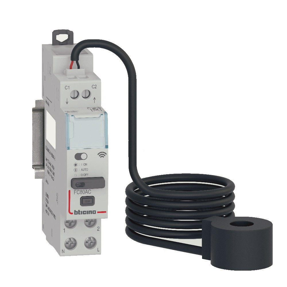 Interruttore con contatto pulito 100-240V 50/60Hz controllo consumi dispositivi fino 80A uso riscaldamento wallbox aerazione irrigazione modulo DIN