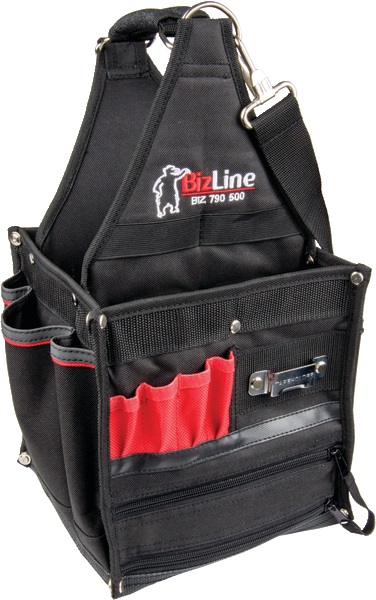 Borsa portautensili tessuto 225x225x320 mm con tracolla e tasche rinforzate per manutenzione