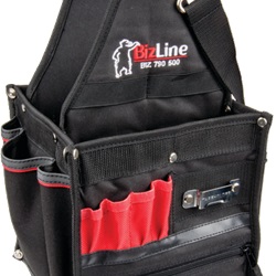 Borsa portautensili tessuto 225x225x320 mm con tracolla e tasche rinforzate per manutenzione