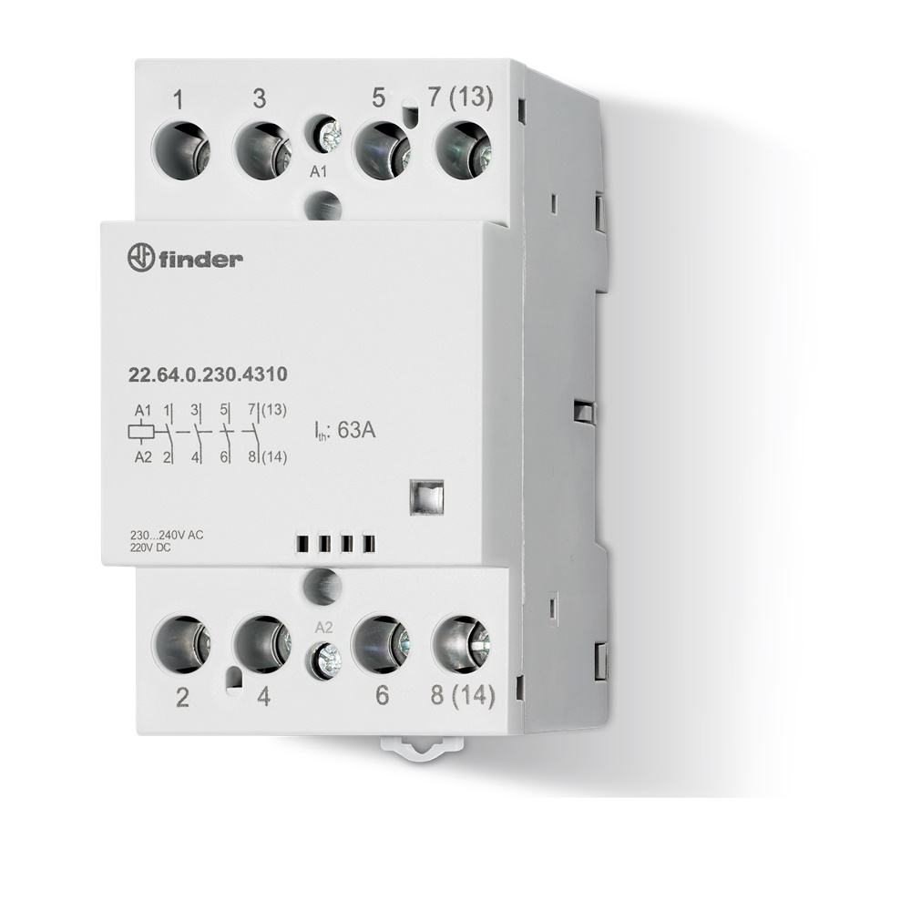 Contattore modulare 65A 4 contatti 52mm distribuzione elettrica