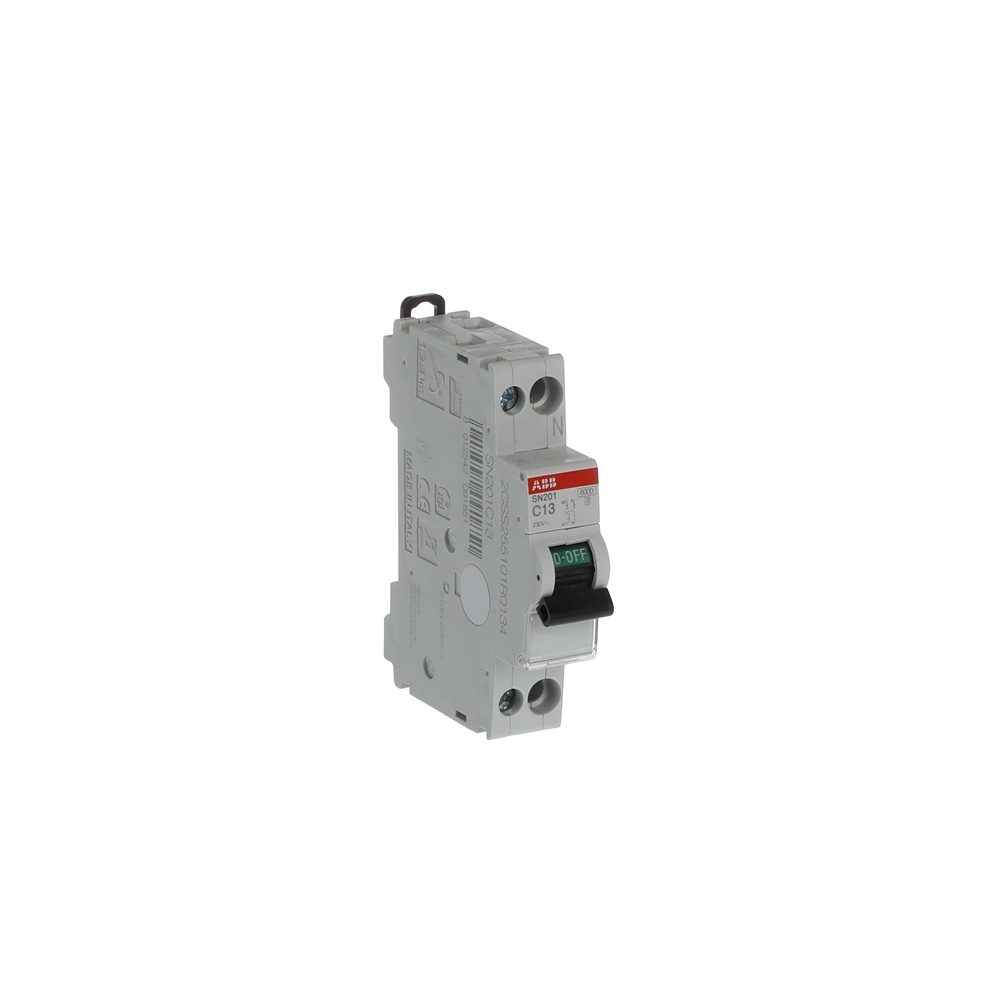 Interruttore automatico unipolare SN201 13A tipo C protezione sovraccarico cortocircuito impianti residenziali commerciali