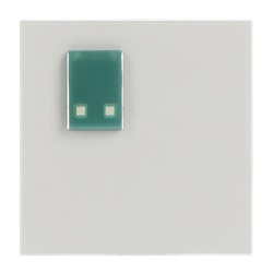 Cover placca pulsante verde antimicrobica per sistemi comando elettrico IPx4