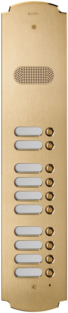Placca audio Patavium 2 file 10 pulsanti ottone satinato per citofono