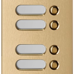 Placca audio Patavium 2 file 10 pulsanti ottone satinato per citofono