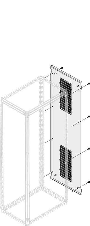 Pannello esterno aerato IP30 2000mm altezza 900mm profondità per applicazioni elettriche