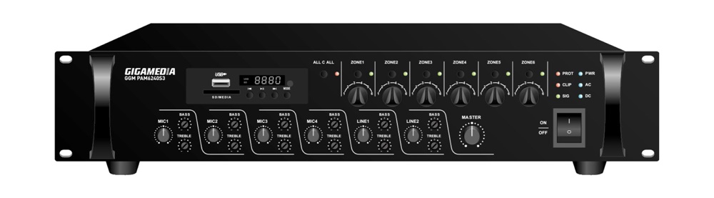 AMPLIFICATORE MIXER 6ZONE 240W+SORG