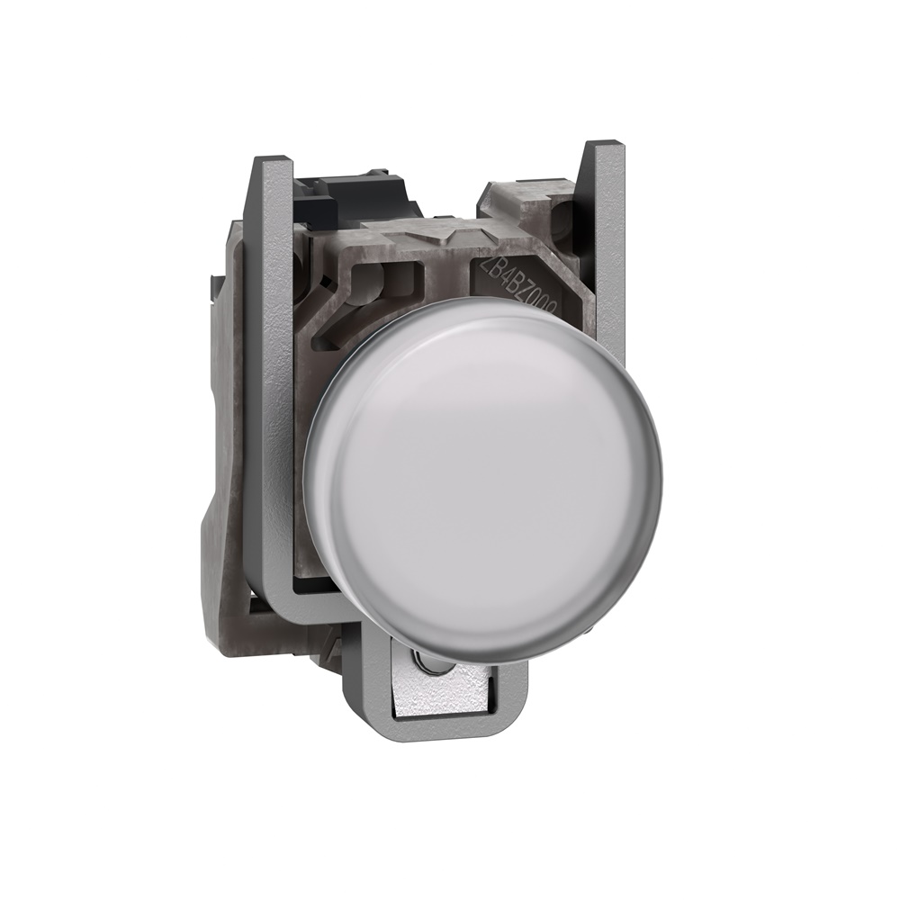 Harmony XB4, Lampada spia, metallo, bianco, diam.22,  con LED integrato ad alta protezione, 110…240VAC , 300 VA a 230 VAC, 120 VA a 120 VAC