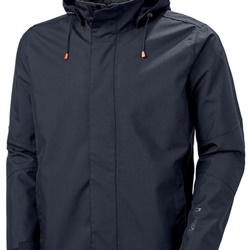 Giacca impermeabile Oxford blu navy traspirante con cappuccio regolabile taglia L
