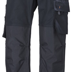 Pantaloni da lavoro Oxford blu navy elasticizzati 2 direzioni con rinforzi ginocchia e tasca portametro