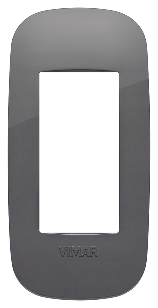 Placca Round 1 modulo grigio tecnopolimero per pannelli elettrici