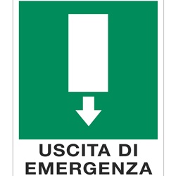 Targhetta acciaio inox 310x250 mm uscita emergenza impianti elettrici