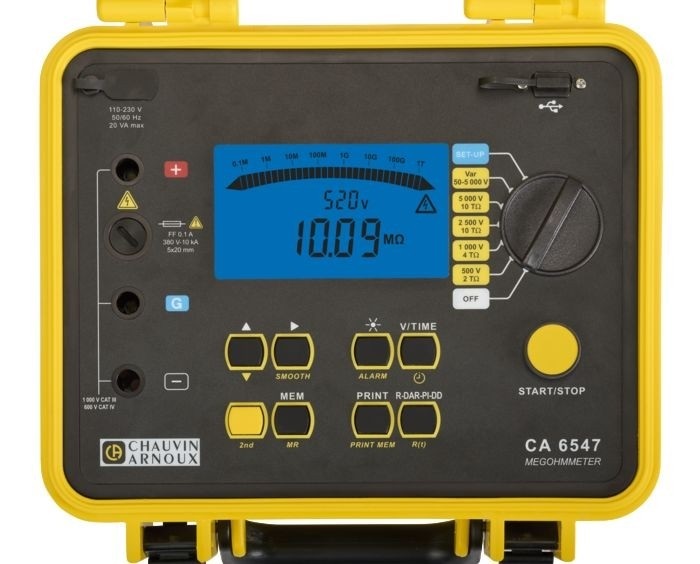 CA 6547 MEGAOHMETRO DIGITALE 50-5000 VDC, MEM, USB