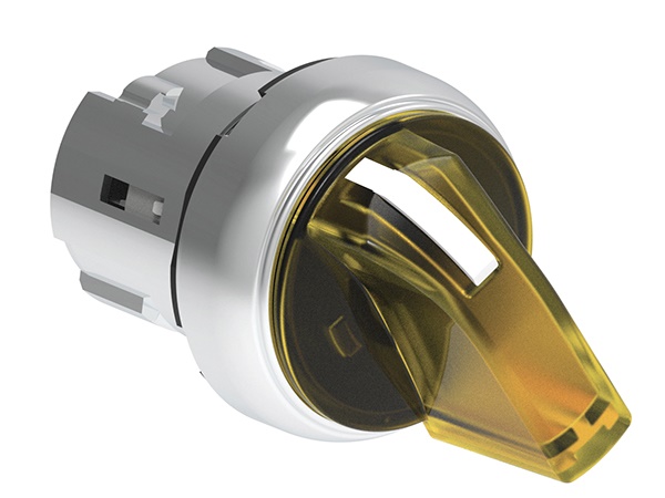 Selettore luminoso metallico giallo leva corta 2 posizioni Ø22mm controllo industriale