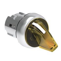 Selettore luminoso metallico giallo leva corta 2 posizioni Ø22mm controllo industriale