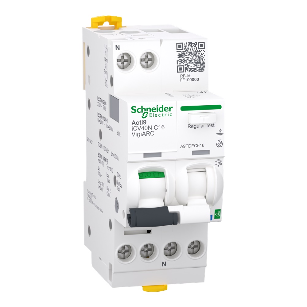 Interruttore magnetotermico differenziale AFDD 16A curva C 30mA tipo A-SI per protezione impianti domestici e industriali