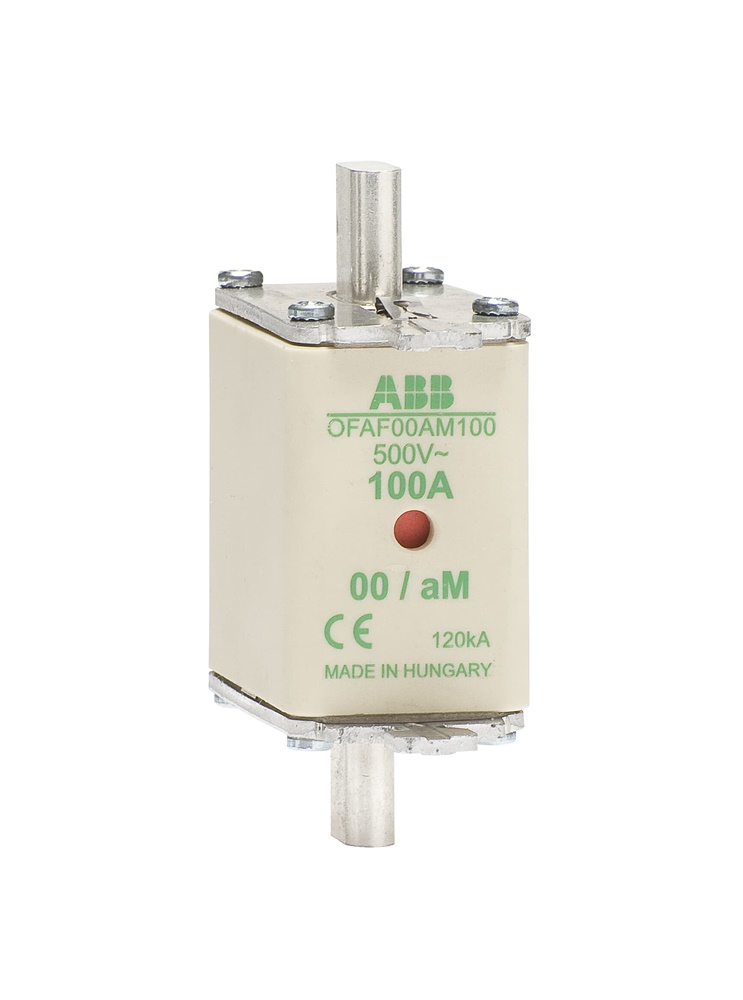 Fusibile HRC NH00 100A 500V Categoria aM Interruttore di protezione alta capacità di interruzione 120kA
