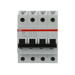 Interruttore automatico miniature S200 4 poli 3A caratteristica D potere interruzione 6 kA uso residenziale industriale