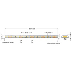 STRISCIA LED 8W/M 12V IP65 resistente acqua polvere per interni ed esterni