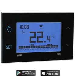 Cronotermostato touch screen Wi-Fi programmazione settimanale alimentazione rete VEVE793800