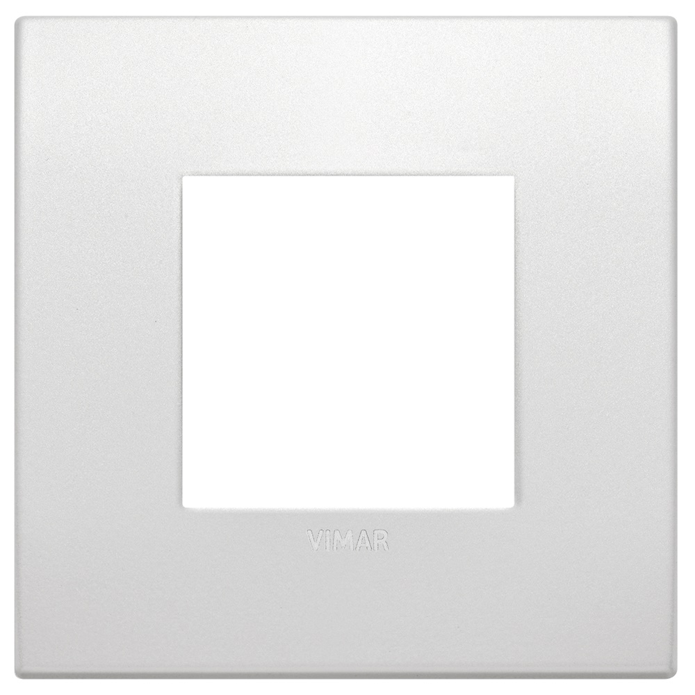 Placca Classic 2 moduli metallo perla matt design elegante per installazioni elettriche