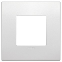 Placca Classic 2 moduli metallo perla matt design elegante per installazioni elettriche