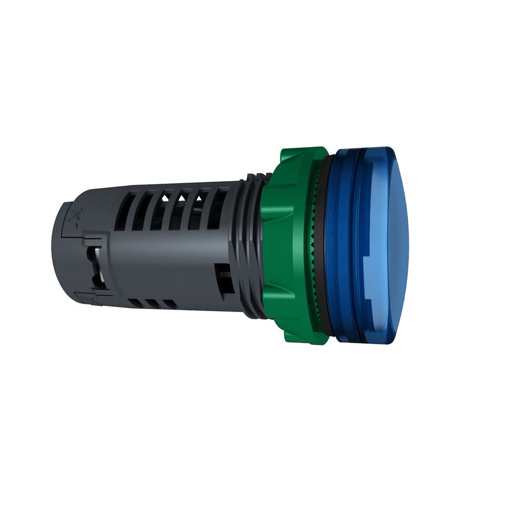 Lampada spia monoblocco blu Ø22 con led integrato 24 V