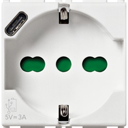 PRESA 2P+T 16A UNIVERSALE + USB C B
