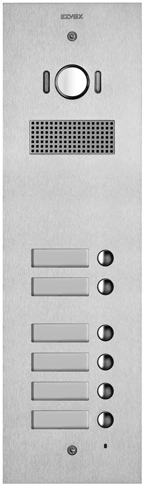 Placca Steely 2F+ Audio Video 6 Pulsanti Acciaio Inox per Installazioni Multimediali