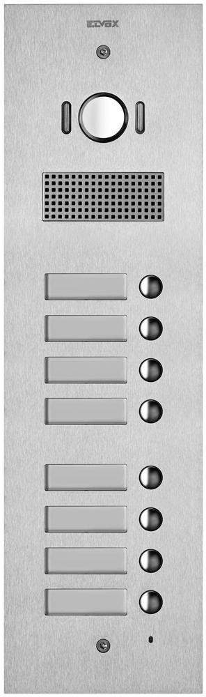 Placca Steely acciaio inox 8 pulsanti audio video 3 moduli uso civile e industriale