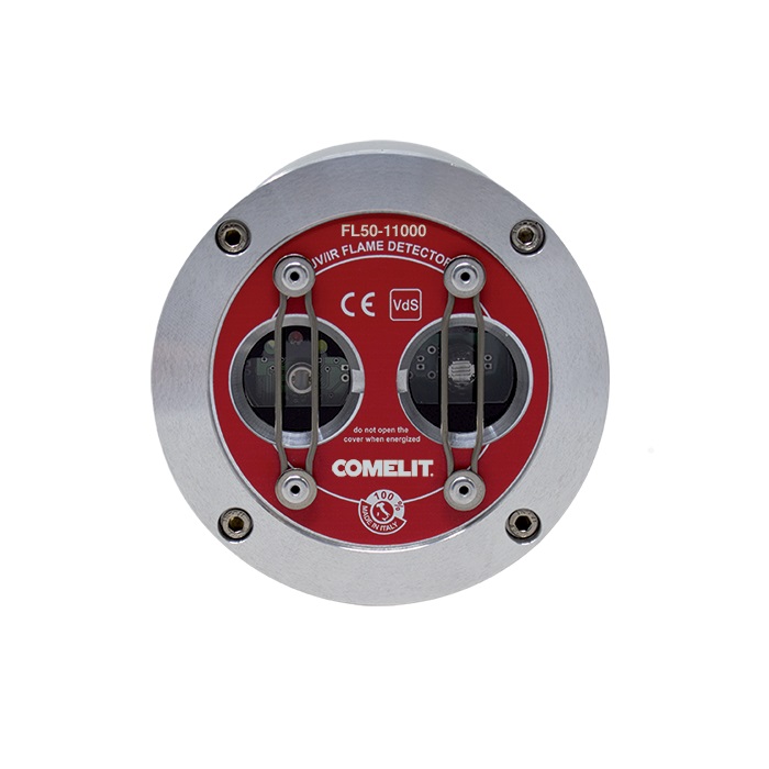 Rivelatore di fiamma ATEX 1 UV + 1 IR, contenitore alluminio Ex-d, portata 25m, test automatico, IP65