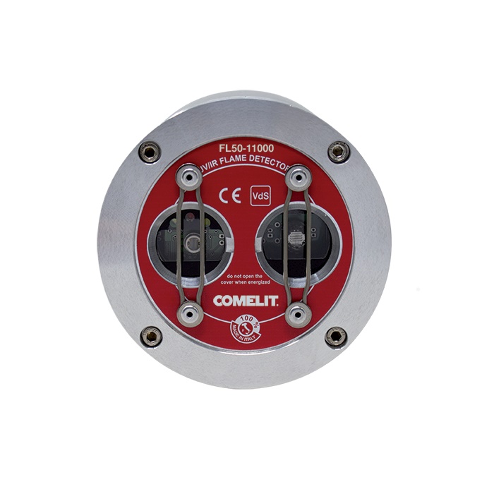 Rivelatore di fiamma ATEX 1 UV + 1 IR, contenitore alluminio Ex-d, portata 25m, test automatico, IP65