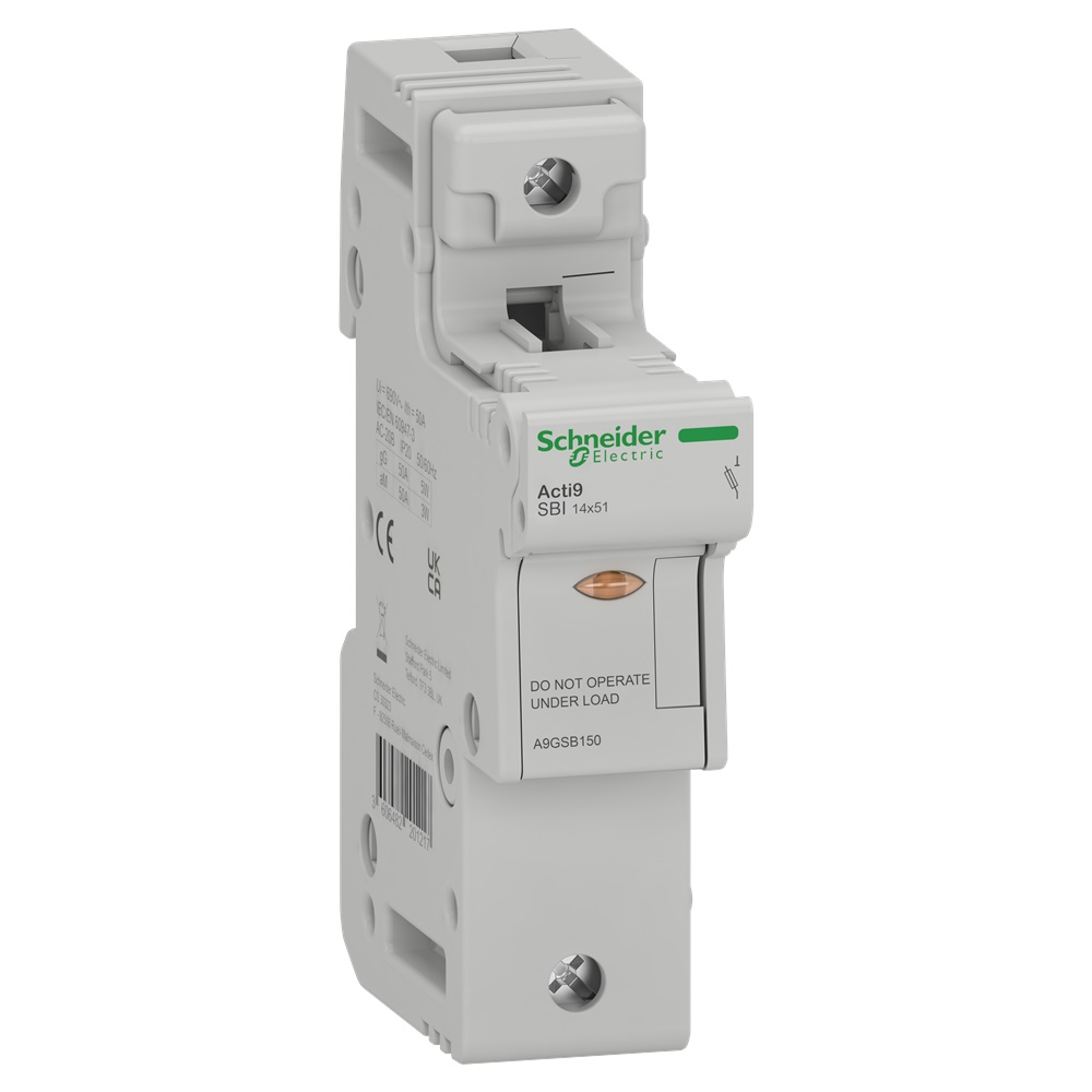 Sezionatore portafusibile Acti9 SBI 1P 50A 14x51mm per protezione bassa tensione edifici industria OEM