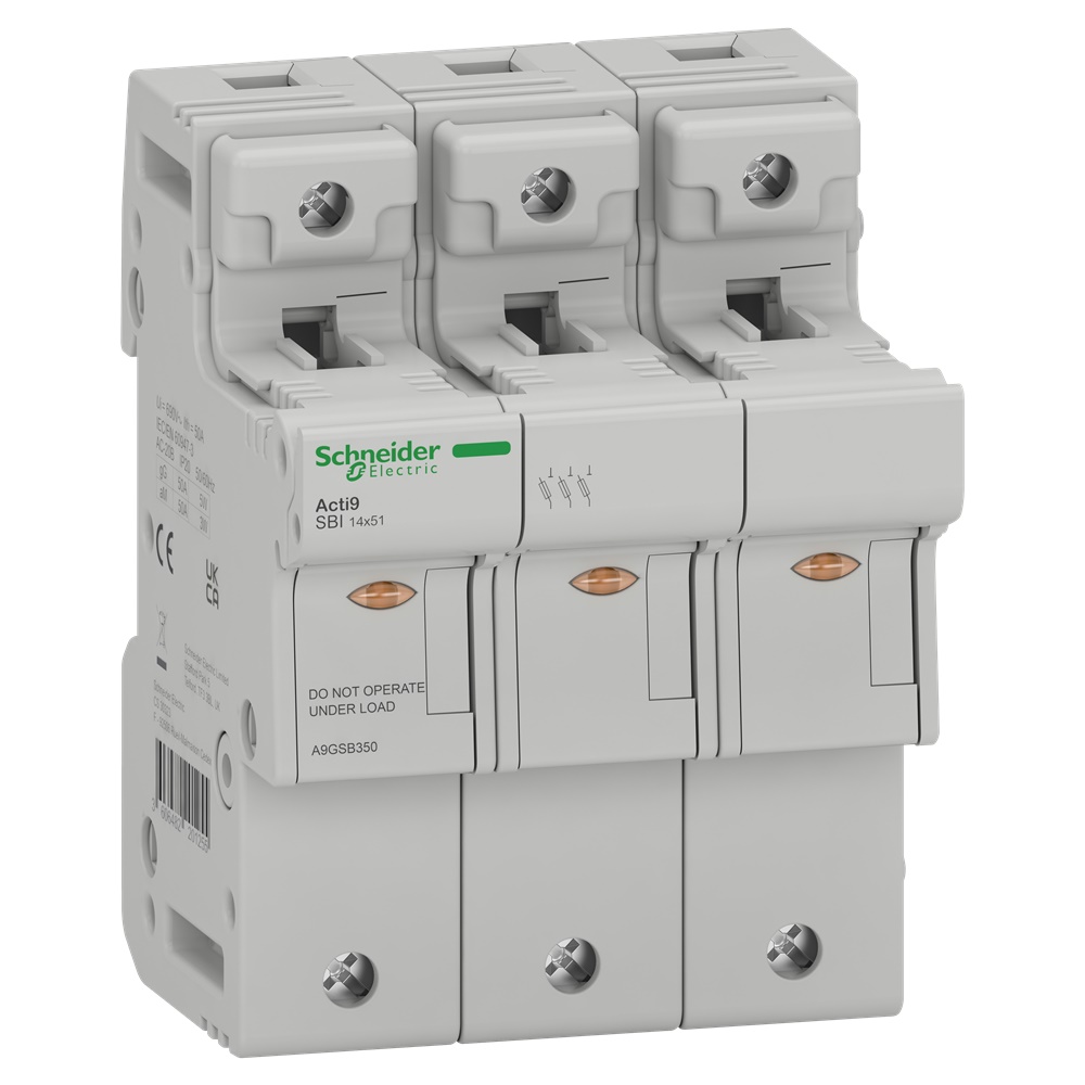 Sezionatore portafusibile Acti9 SBI 3 poli 50A 14x51 mm per installazione industriale e civile