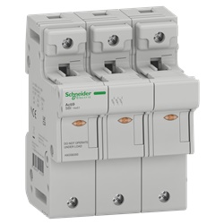 Sezionatore portafusibile Acti9 SBI 3 poli 50A 14x51mm per protezione sovraccarico e cortocircuito installazione su guida DIN