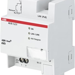 Controller applicazione compatto AC/S1.2.1 KNX BACnet DIN 4 moduli per automazione HVAC residenziale e commerciale