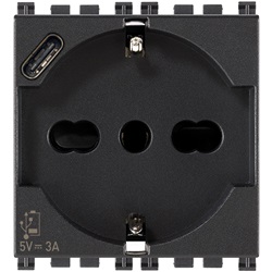 PRESA 2P+T 16A UNIVERSALE + USB C G