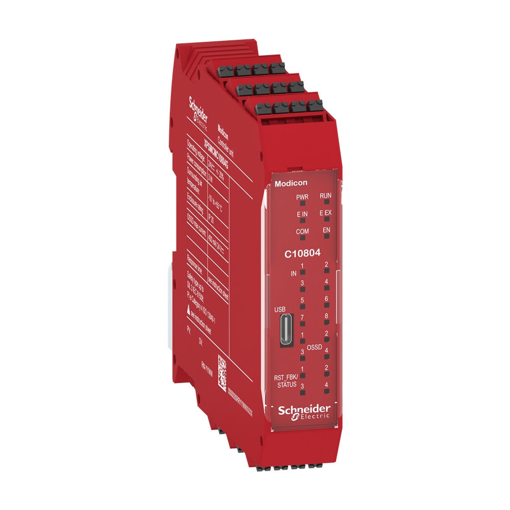 Modulo configurabile modulare di sicurezza 8DI 4DO m.molla + connettore posteriore