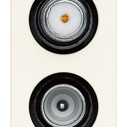 Presa coassiale TV-RD-SAT diretta 2 uscite 5-2400 MHz bianco 2 moduli per segnale TV e satellite
