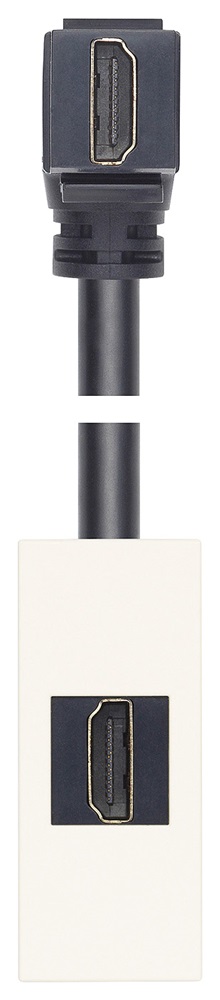 PRESA HDMI CON CAVO A 90  BIANCO