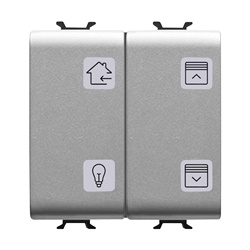 PULSANTIERA CON SIMBOLI INTERCAMBIABILI - KNX - 4 CANALI - 2 MODULI - TITANIO - CHORUSMART
